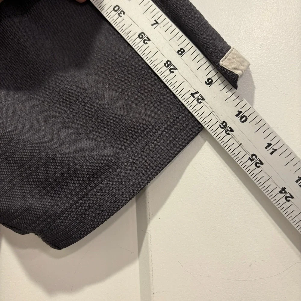 The North Face Mens Charcoal‎ Grey Textured Short Sleeve Polo Shirt Zip Pocket L